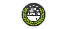 Shop Usability Award Siegel in Farbe.
